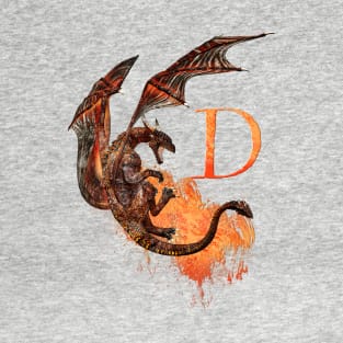 Drachen Buchstabe D T-Shirt